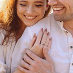 Personalized Double Heart Birthstone Promise Ring with Engraved Text Valentine's Day Gift for Her