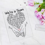 Personalised We Are A Team Fingers Hooked Heart Quote Acrylic Plaque with Names Home Decoration Valentine’s Day Gift for Couple