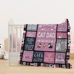 Personalised World's Best Dog Cat Mom Soft Pink Blanket with Name Birthday Gift for Cat Dog Lover Owner