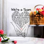 Personalised We Are A Team Fingers Hooked Heart Quote Acrylic Plaque with Names Home Decoration Valentine’s Day Gift for Couple