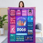 Personalized Just A Girl Boy Who Loves Dogs Blanket with Name Birthday Gift for Cat Dog Pet Lover Owner
