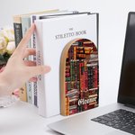Personnalisé 1 paire de serre-livres pour étagères Bibliothèque Livre Design rétro avec nom Cadeau pour amoureux des livres
