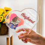 Personalizado Congrats on Being My Husband Acrílico Corazón Placa con Nombres Día de San Valentín Aniversario Regalo para Pareja