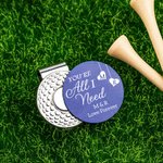 Personlig You're All I Need Golf Ball Marker Magnetisk hattklämma med initialer och text Par golftillbehör Alla hjärtans dag-present för golfälskare
