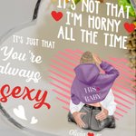 Personalized Line Heart It Is Not That Acrylic Heart Plaque with Names Desk Ornament Valentine's Day Anniversary Gift for Couple Lover