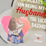 Personalizado Congrats on Being My Husband Acrílico Corazón Placa con Nombres Día de San Valentín Aniversario Regalo para Pareja