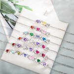 Personalizada 2-5 Piedras de nacimiento y nombres Pulsera de la familia Día de la Madre Aniversario Cumpleaños Regalo para Mamá Abuela