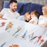 Personalized Family Birth Flowers Love Grows Here Fleece Blanket Gift for Mom Grandma