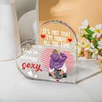 Personalized Line Heart It Is Not That Acrylic Heart Plaque with Names Desk Ornament Valentine's Day Anniversary Gift for Couple Lover