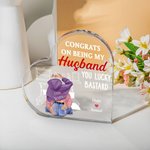 Personalizado Congrats on Being My Husband Acrílico Corazón Placa con nombres de pareja Decoración de Escritorio Día de San Valentín Aniversario Regal