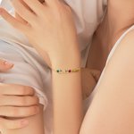 Personalizada 2-5 Piedras de nacimiento y nombres Pulsera de la familia Día de la Madre Aniversario Cumpleaños Regalo para Mamá Abuela