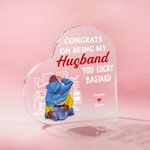 Personalizado Congrats on Being My Husband Acrylic Heart Plaque with Couple Names Adorno de Escritorio Regalo de Aniversario para Pareja