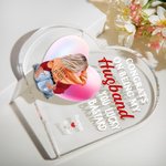 Personalizado You Lucky Bastard Placa de acrílico corazón con nombres Adorno de escritorio Día de San Valentín Aniversario Regalo para Pareja