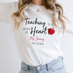 T-shirt multicolore Sweatshirt personnalisé avec nom et texte Appréciation de l'enseignant Cadeau de Noël pour l'enseignant