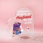 Personalizado Congrats on Being My Husband Acrílico Corazón Placa con nombres de pareja Decoración de Escritorio Día de San Valentín Aniversario Regal