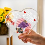 Personalized Line Heart It Is Not That Acrylic Heart Plaque with Names Desk Ornament Valentine's Day Anniversary Gift for Couple Lover