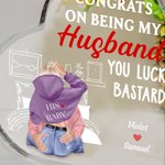Personalizado Congrats on Being My Husband Acrílico Corazón Placa con nombres de pareja Decoración de Escritorio Día de San Valentín Aniversario Regal