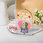 Personalized I'm Horny All The Time Acrylic Heart Plaque with Names Desk Decor Valentine's Day Gift for Couple