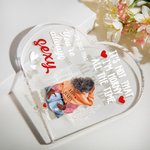 Personalizzato I'm Horny All The Time Targa a cuore in acrilico con nomi Ornamento da scrivania Regalo di San Valentino per l'anniversario dell'amante