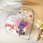 Personalized Line Heart It Is Not That Acrylic Heart Plaque with Names Desk Ornament Valentine's Day Anniversary Gift for Couple Lover
