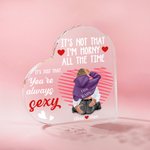 Personalized Line Heart It Is Not That Acrylic Heart Plaque with Names Desk Ornament Valentine's Day Anniversary Gift for Couple Lover