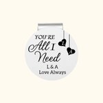 Personlig You're All I Need Golf Ball Marker Magnetisk hattklämma med initialer och text Par golftillbehör Alla hjärtans dag-present för golfälskare