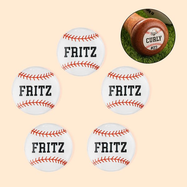 Lot de 5 Autocollants 3D Personnalisés avec Nom Numéro ou Logo Accessoires pour Batte de Baseball Softball Cadeau pour Amateur de Sport