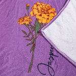 Personalized Family Birth Flowers Love Grows Here Fleece Blanket Gift for Mom Grandma