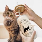 Personalisierte aus der Bibliothek von Frosted Clear 20oz Glasbecher mit Deckel und Strohhalm Geburtstagsgeschenk für Tierliebhaber Buchliebhaber