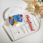 Personalizado Congrats on Being My Husband Acrylic Heart Plaque with Couple Names Adorno de Escritorio Regalo de Aniversario para Pareja