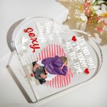 Personalized Line Heart It Is Not That Acrylic Heart Plaque with Names Desk Ornament Valentine's Day Anniversary Gift for Couple Lover