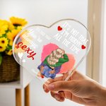 Personalized I'm Horny All The Time Acrylic Heart Plaque with Names Desk Decor Valentine's Day Gift for Couple