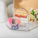 Personalizado Congrats on Being My Husband Acrílico Corazón Placa con Nombres Día de San Valentín Aniversario Regalo para Pareja