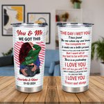 Gobelet personnalisé You & Me 20oz en acier inoxydable avec nom et mots d'amour Cadeau d'anniversaire de Saint-Valentin pour couple