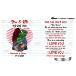Gobelet personnalisé You & Me 20oz en acier inoxydable avec nom et mots d'amour Cadeau d'anniversaire de Saint-Valentin pour couple