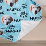 Couverture en Flanelle Personnalisée avec Photo et Nom Cadeau d'Anniversaire Saint-Valentin pour Amoureux des Animaux de Compagnie