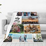 Manta personalizada Family Is Everything con collage de 9 fotos Cumpleaños Acción de Gracias Navidad Regalo para la familia