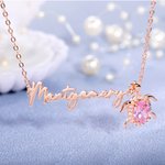 Chaîne en Argent Personnalisé avec Nom et Pierre de Naissance Collier de Tortue de Mer Cadeau de Fête des Mères d'Anniversaire pour Elle