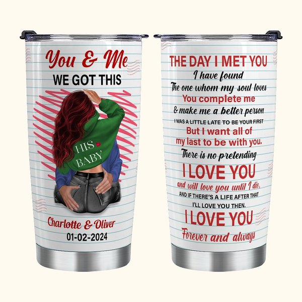 Gobelet personnalisé You & Me 20oz en acier inoxydable avec nom et mots d'amour Cadeau d'anniversaire de Saint-Valentin pour couple