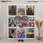 Personalizada 8 Fotos Collage Acogedor suave manta de lana Sherpa Regalo de Navidad para la familia amigo