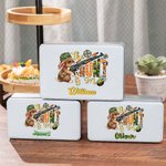 Boîte à Biscuits en Métal Personnalisée avec Nom Motif Lapin Camouflage Cadeau de Pâques pour Enfant et Famille