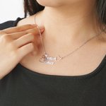 Gepersonaliseerde Twee Naam Ketting met Twee Liefdes Harten Moederdag Verjaardag Valentijnsdag Cadeau voor Vrouwen Meisjes