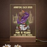 Gepersonaliseerd Elkaar Ergeren Acryl Plaqué Nachtlampje met Namen Bureau Decor Valentijnsdag Cadeau voor Paar