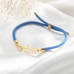Personalizado único hebreo Cordón Pulsera ajustable con nombre Cumpleaños Bat Mitzvah Regalo para Mujeres Hombres
