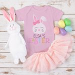 Personlig 100% bomull söt kanin baby onesie med text för den första påskgåvan för baby ny mamma