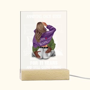 Personalizzato fastidioso l'un l'altro Letto accogliente Placca acrilica Luce notturna con nomi Decorazione da scrivania Regalo di San Valentino per la coppia