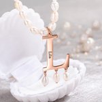 Personalized Initial Adjustable Pendant Pearl Necklace with Name Birthday Gift for Her