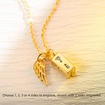 Personalised Pet  Ashes Urn Necklace with Engraved Text Cremation Jewellery Memorial Keepsake Gift for Pet Lover