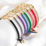 Personalizado único hebreo Cordón Pulsera ajustable con nombre Cumpleaños Bat Mitzvah Regalo para Mujeres Hombres