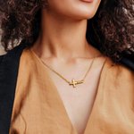 Personalizada Amharic Cruz Collar con Nombre Cristiano Bautizo Cumpleaños Regalo para Ella